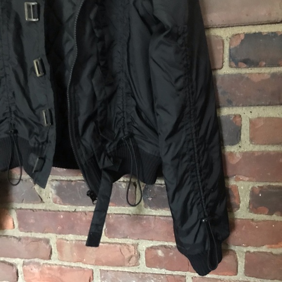 PRADA buckle detailed jacket fur collar pockets -M - Picture 7 of 8